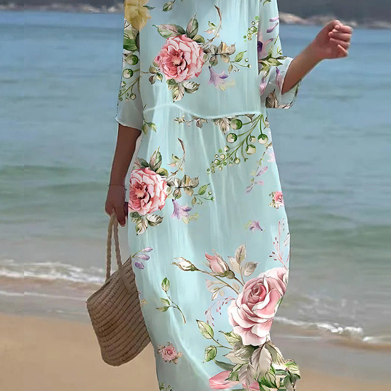 Orla | Elegant Tummy-Covering Floral Dress