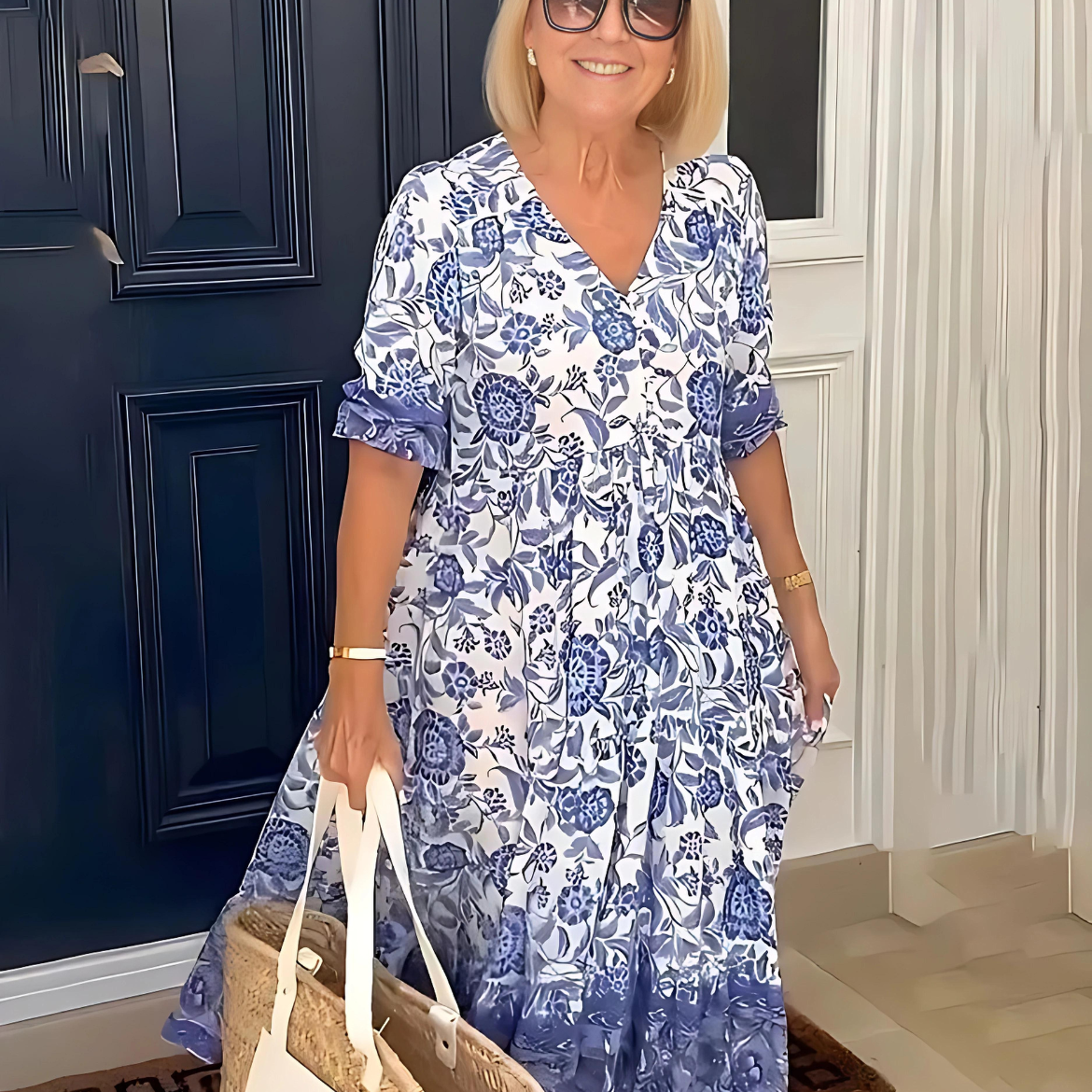 JOANNA - BOHO FLORAL DRESS TUMMY COVERAGE