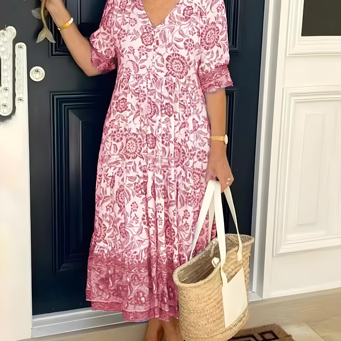 JOANNA - BOHO FLORAL DRESS TUMMY COVERAGE