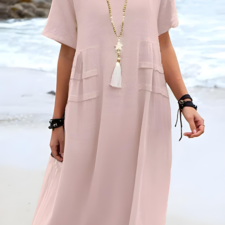 Sienna | Breezy Pocketed Midi Flattering Dress
