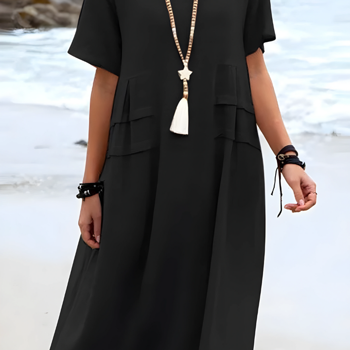 Sienna | Breezy Pocketed Midi Flattering Dress