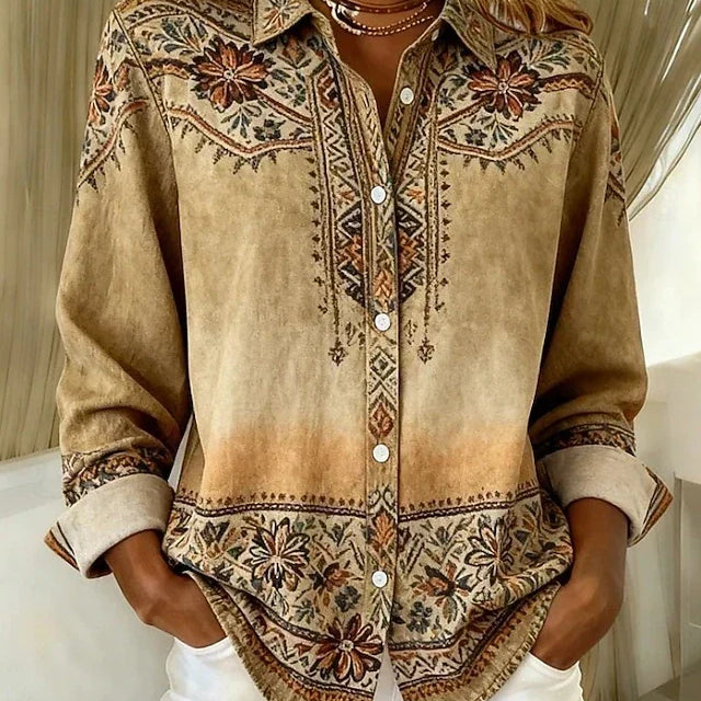 Rexanna | Vintage Floral Button Front Blouse