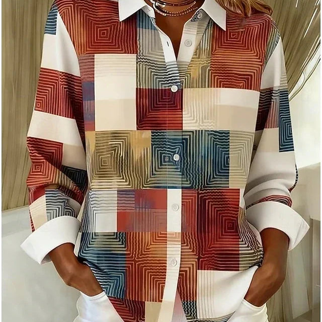Merritt | Vintage Patchwork Button Front Blouse