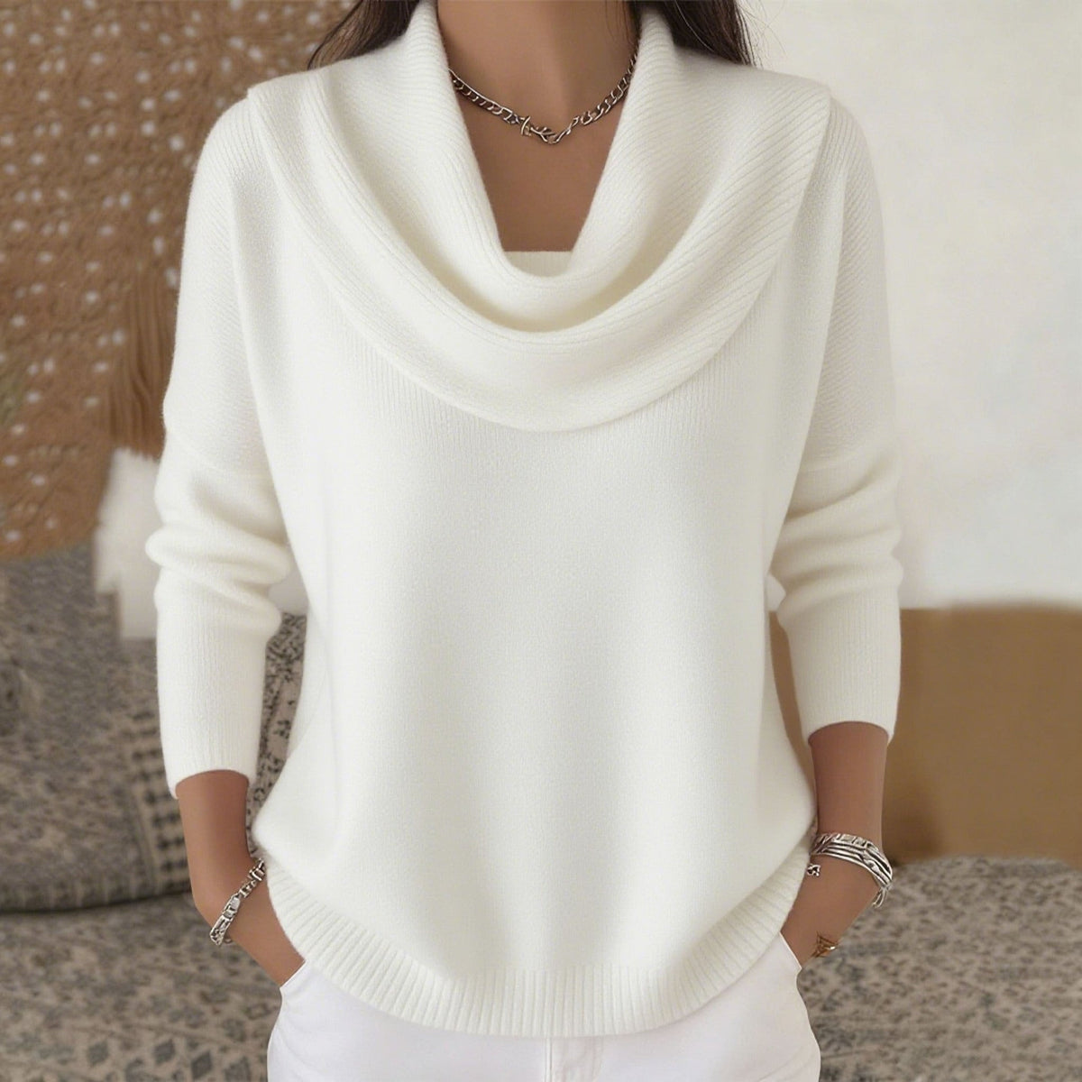 Women’s Cowl Neck Pullover Sweater