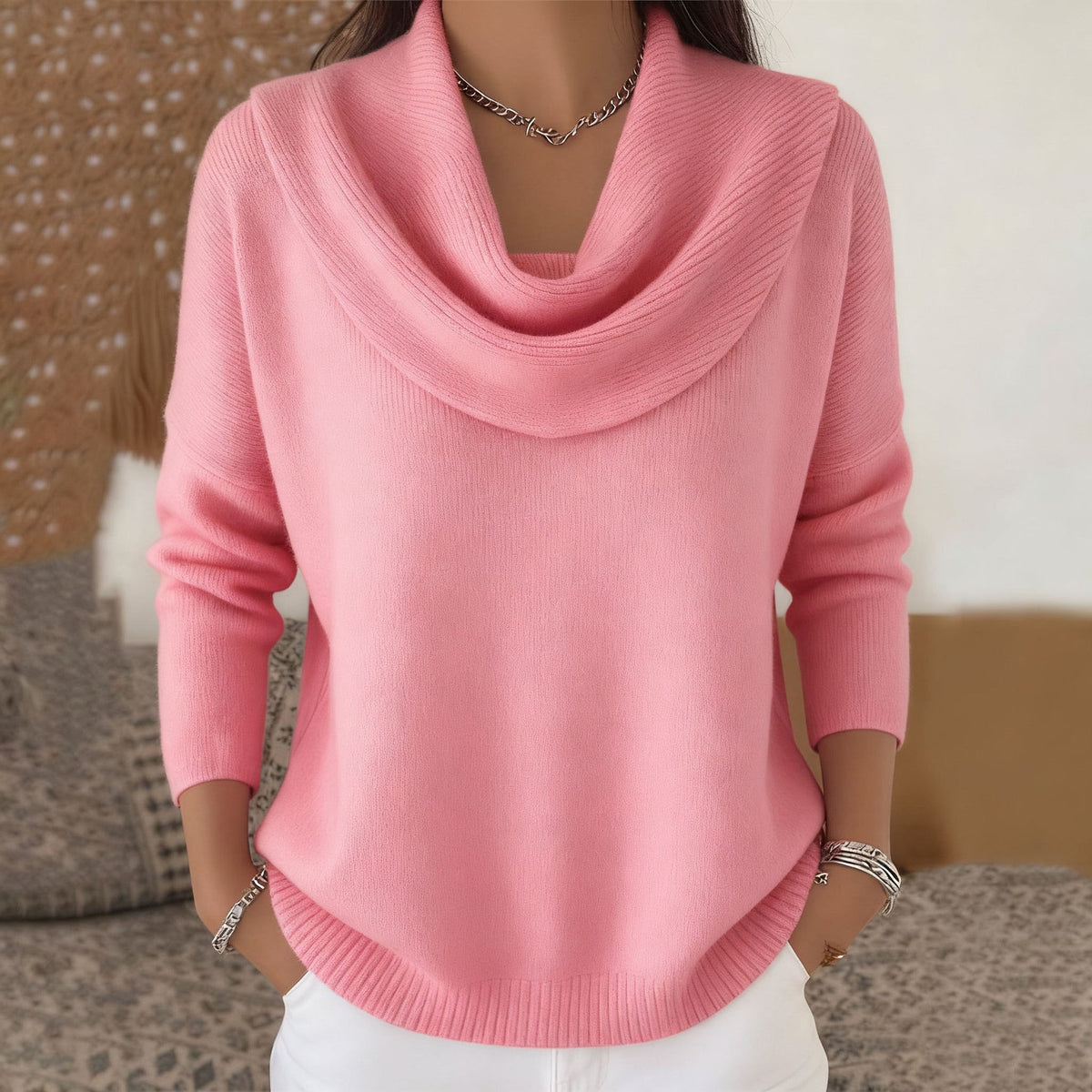 Women’s Cowl Neck Pullover Sweater