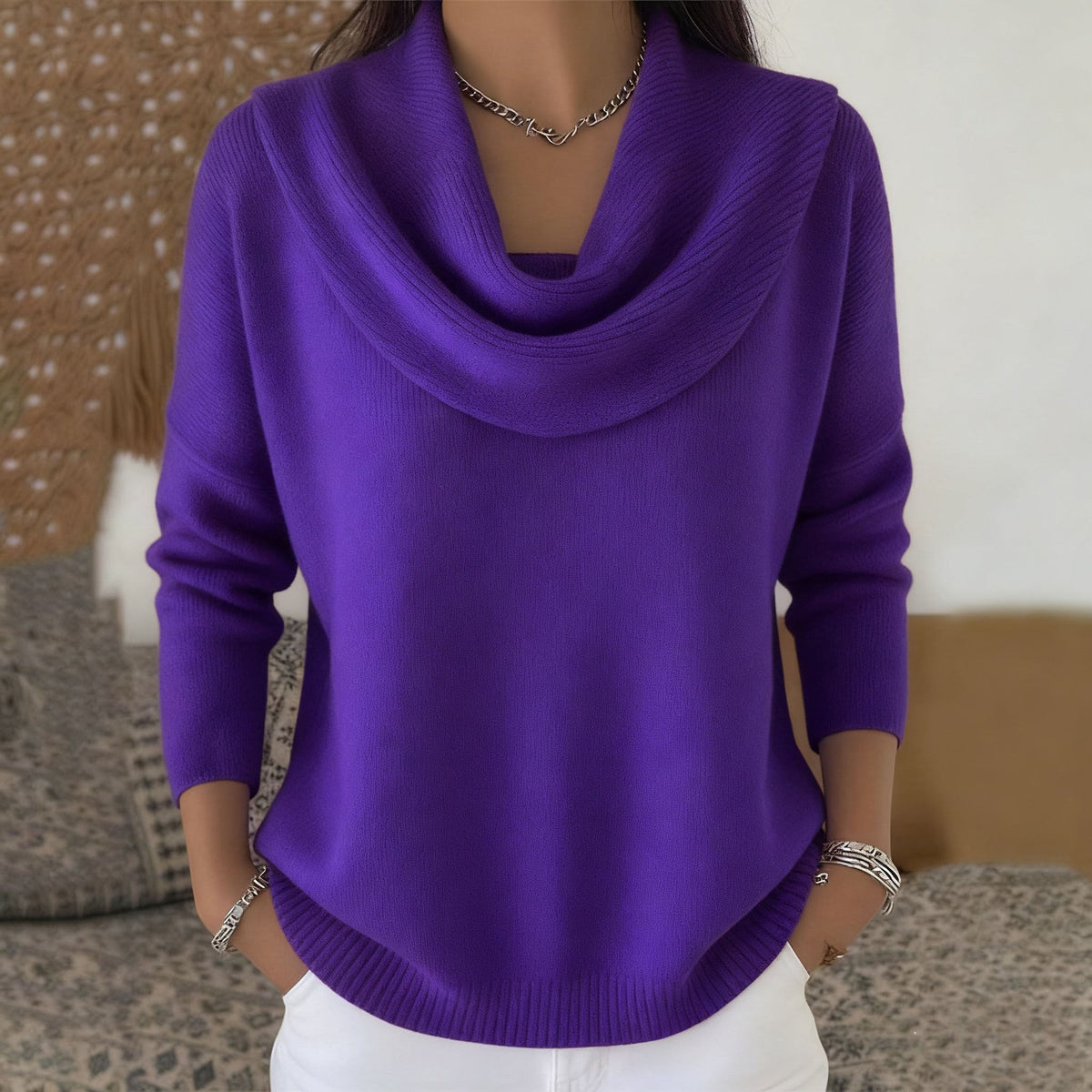 Women’s Cowl Neck Pullover Sweater