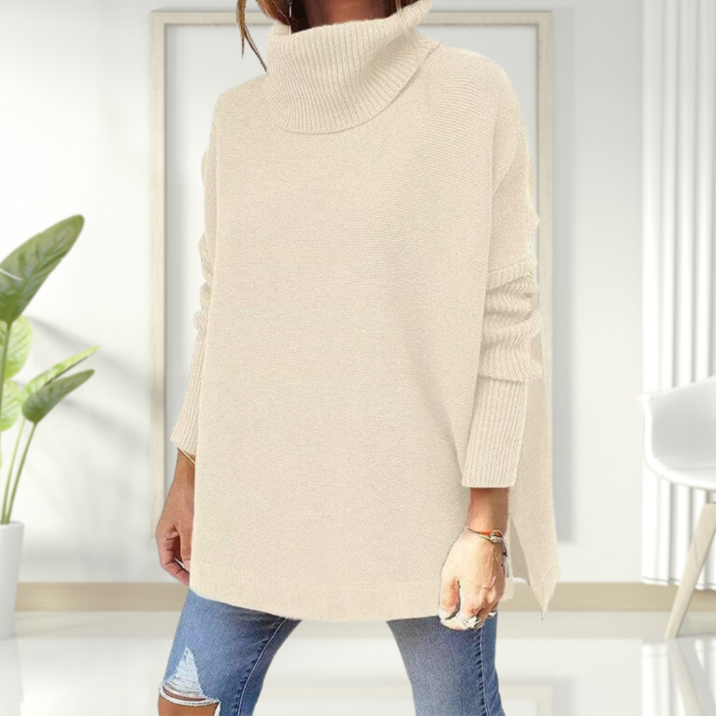 Violet | Stylish Tummy Covering Oversized Turtleneck Sweater
