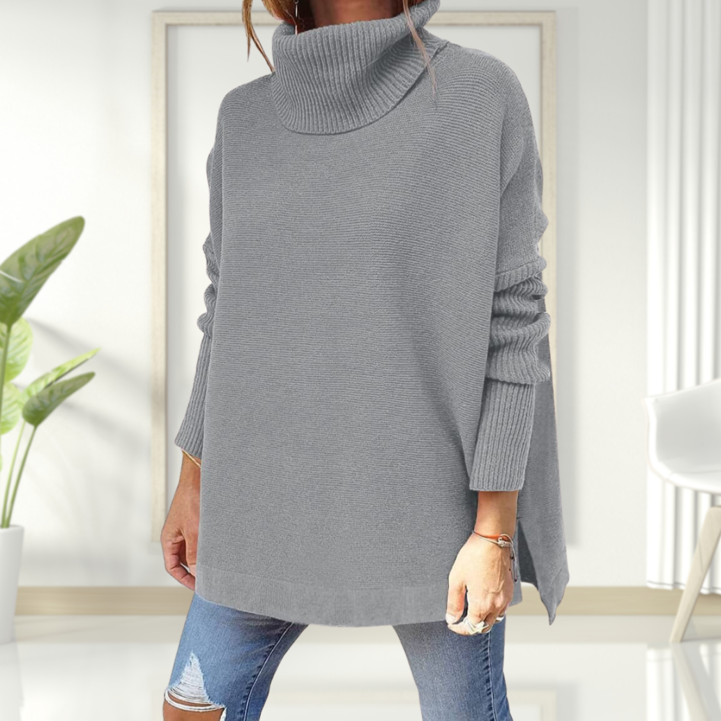 Violet | Stylish Tummy Covering Oversized Turtleneck Sweater