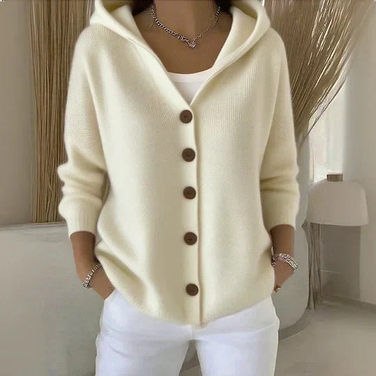 Women’s Hooded Button Front Knit Cardigan