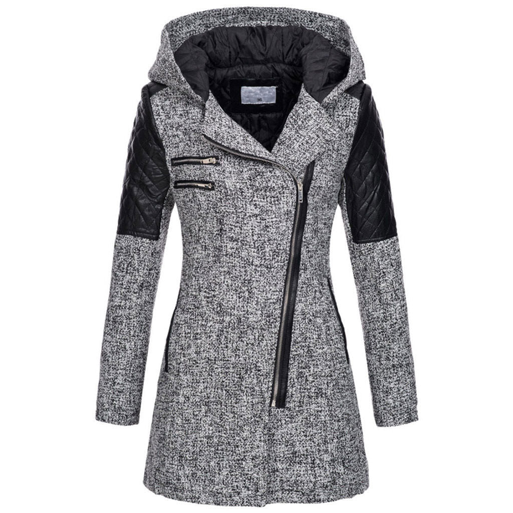 HELEN | Contrast Zip Winter Coat